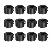 sourcing map 12 Pcs Ferrite Filter Ring Core RFI EMI Noise Suppression Cable Clip ID 11.5mm 0.45Inch with Base for Electronic Devices, Industry, Black