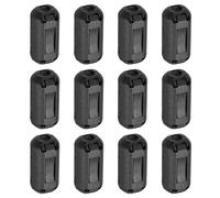 sourcing map 12 Pcs Ferrite Filter Ring Core RFI EMI Noise Suppression Cable Clip ID 3.5mm 0.14Inch Regular Styles for Electronic Devices, Industry, Black
