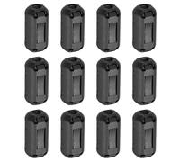 sourcing map 12 Pcs Ferrite Filter Ring Core RFI EMI Noise Suppression Cable Clip ID 5mm 0.2Inch Regular Styles for Electronic Devices, Industry, Black