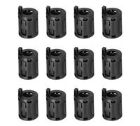 sourcing map 12 Pcs Ferrite Filter Ring Core RFI EMI Noise Suppression Cable Clip ID 7mm 0.28Inch with Ears for Electronic Devices, Industry, Black
