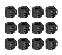 sourcing map 12 Pcs Ferrite Filter Ring Core RFI EMI Noise Suppression Cable Clip ID 8mm 0.31Inch Length 23mm 0.91Inch with Base for Electronic Devices, Industry, Black