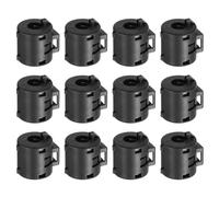 sourcing map 12 Pcs Ferrite Filter Ring Core RFI EMI Noise Suppression Cable Clip ID 8mm 0.31Inch Length 19.5mm 0.77Inch with Base for Electronic Devices, Industry, Black
