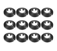sourcing map 12 Pcs Flange Water Pipe Cover, 1.8"x 0.8"x 0.5" Plastic Round Escutcheon Pipe Collar Clip-on Pipe Cover Radiator Wall Split Flange for 20mm/0.79" Out Diameter Pipe Tube, Black