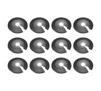 sourcing map 12 Pcs Flange Water Pipe Cover, 100mm x 20mm Plastic Round Escutcheon Pipe Collar Pipe Cover Radiator Wall Split Flange for 30-55mm/1.18"-2.17" Out Diameter Pipe Tube, Black