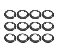 sourcing map 12 Pcs Flange Water Pipe Cover, 105mm x 65mm Plastic Round Escutcheon Pipe Collar Clip-on Pipe Cover Radiator Wall Split Flange for 63mm/2.48" Out Diameter Pipe Tube, Black