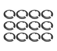 sourcing map 12 Pcs Flange Water Pipe Cover, 110mm x 77mm Plastic Round Escutcheon Pipe Collar Clip-on Pipe Cover Radiator Wall Split Flange for 75mm/2.95" Out Diameter Pipe Tube, Black