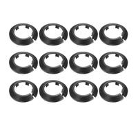 sourcing map 12 Pcs Flange Water Pipe Cover, 2.6"x 1.7"x 0.5" Plastic Round Escutcheon Pipe Collar Clip-on Pipe Cover Radiator Wall Split Flange for 40mm/1.57" Out Diameter Pipe Tube, Black