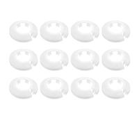 sourcing map 12 Pcs Flange Water Pipe Cover, 2"x 1"x 0.5" Plastic Round Escutcheon Pipe Collar Clip-on Pipe Cover Radiator Wall Split Flange for 10mm/0.39" Out Diameter Pipe Tube, White