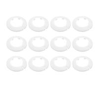 sourcing map 12 Pcs Flange Water Pipe Cover, 3.4"x 2"x 0.5" Plastic Round Escutcheon Pipe Collar Clip-on Pipe Cover Radiator Wall Split Flange for 50mm/1.97" Out Diameter Pipe Tube, White