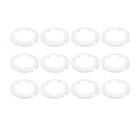 sourcing map 12 Pcs Flange Water Pipe Cover, 4.3"x 3"x 0.5" Plastic Round Escutcheon Pipe Collar Clip-on Pipe Cover Radiator Wall Split Flange for 75mm/2.95" Out Diameter Pipe Tube, White