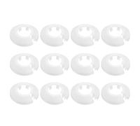 sourcing map 12 Pcs Flange Water Pipe Cover, 46mm x 21mm Plastic Round Escutcheon Pipe Collar Clip-on Pipe Cover Radiator Wall Split Flange for 20mm/0.79" Out Diameter Pipe Tube, White