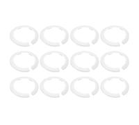 sourcing map 12 Pcs Flange Water Pipe Cover, 6.1"x 4.5"x 0.5" Plastic Round Escutcheon Pipe Collar Clip-on Pipe Cover Radiator Wall Split Flange for 114mm/4.49" Out Diameter Pipe Tube, White