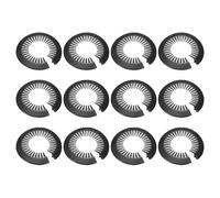 sourcing map 12 Pcs Flange Water Pipe Cover, 6.3"x 2.8"x 0.5" Plastic Round Escutcheon Pipe Collar Pipe Cover Radiator Wall Split Flange for 90-116mm/3.54"-4.57" Out Diameter Pipe Tube, Black