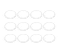 sourcing map 12 Pcs Flange Water Pipe Cover, 8.3"x 6.3"x 0.5" Plastic Round Escutcheon Pipe Collar Clip-on Pipe Cover Radiator Wall Split Flange for 160mm/6.30" Out Diameter Pipe Tube, White