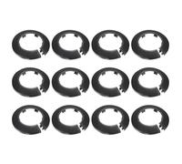 sourcing map 12 Pcs Flange Water Pipe Cover, 90mm x 52mm Plastic Round Escutcheon Pipe Collar Clip-on Pipe Cover Radiator Wall Split Flange for 50mm/1.97" Out Diameter Pipe Tube, Black