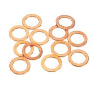 sourcing map 12 Pcs Flat Copper Washers, 13x19x1.5mm Copper Upgraded Flat Metric Sealing Crush Ring Washers for Hydraulic Fittings Screw Bolt Nut Electronic Repair