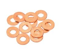 sourcing map 12 Pcs Flat Copper Washers, 6x14x1.5mm Copper Upgraded Flat Metric Sealing Crush Ring Washers for Hydraulic Fittings Screw Bolt Nut Electronic Repair