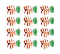 sourcing map 12 Pcs Glass Enamel Fish Beads, Handmade Lampworking Ocean Sea Animals Beads for Jewelry Making DIY Bracelet Necklace Craft, White/Green