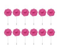 sourcing map 12 Pcs Groom Boutonnieres Rose Boutonnieres Pins 3.5"x1.6" for Men Wedding Ceremony Anniversary Formal Dinner Party Suit Decoration Rose Red