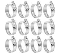 sourcing map 12 Pcs Hose Clamp 13/16"-1-1/2" (21-38mm) 304 Stainless Steel Adjustable Worm Gear Hose Clamp with Phillips Screw Assortment Kit for Fuel Line Pipe Plumbing Automotive Tube