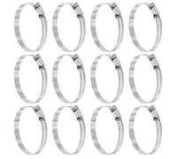 sourcing map 12 Pcs Hose Clamp 2-13/16"-3-3/4" (72-95mm) 304 Stainless Steel Adjustable Worm Gear Hose Clamp with Phillips Screw Assortment Kit for Fuel Line Pipe Plumbing Automotive Tube