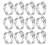 sourcing map 12 Pcs Hose Clamp 3/4"-1-1/8" (19-29mm) 304 Stainless Steel Adjustable Worm Gear Hose Clamp with Phillips Screw Assortment Kit for Fuel Line Pipe Plumbing Automotive Tube
