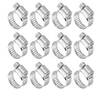 sourcing map 12 Pcs Hose Clamp 3/8"-5/8" (10-16mm) 304 Stainless Steel Adjustable Worm Gear Hose Clamp with Phillips Screw Assortment Kit for Fuel Line Pipe Plumbing Automotive Tube