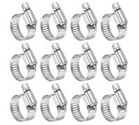 sourcing map 12 Pcs Hose Clamp 9/16"-1-1/16" (14-27mm) 304 Stainless Steel Adjustable Worm Gear Hose Clamp with Phillips Screw Assortment Kit for Fuel Line Pipe Plumbing Automotive Tube
