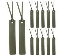 sourcing map 12 Pcs Leather Bookmark, Personalized Handmade Leather Bookmarks Page Markers with Leather Rope for Book Reading Book Lovers Reader Writers Accessories for Men Women, Green
