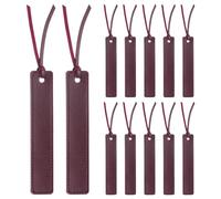 sourcing map 12 Pcs Leather Bookmark, Personalized Handmade Leather Bookmarks Page Markers with Leather Rope for Book Reading Book Lovers Reader Writers Accessories for Men Women, Red