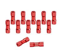 sourcing map 12 Pcs M3 x 18mm Knurled Aluminum Standoff Double-Head Spacer Column for FPV Drone RC Airplane Racing Car Simracing, Red