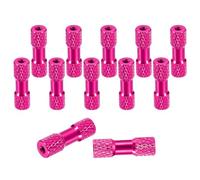 sourcing map 12 Pcs M3 x 20mm Knurled Aluminum Standoff Double-Head Spacer Column for FPV Drone RC Airplane Racing Car Simracing, Rose Red