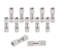 sourcing map 12 Pcs M3 x 20mm Knurled Aluminum Standoff Double-Head Spacer Column for FPV Drone RC Airplane Racing Car Simracing, Gray
