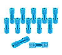 sourcing map 12 Pcs M3 x 20mm Knurled Aluminum Standoff Double-Head Spacer Column for FPV Drone RC Airplane Racing Car Simracing, Light Blue