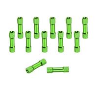 sourcing map 12 Pcs M3 x 23mm Knurled Aluminum Standoff Double-Head Spacer Column for FPV Drone RC Airplane Racing Car Simracing, Green