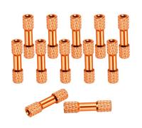 sourcing map 12 Pcs M3 x 25mm Knurled Aluminum Standoff Double-Head Spacer Column for FPV Drone RC Airplane Racing Car Simracing, Orange