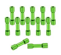 sourcing map 12 Pcs M3 x 25mm Knurled Aluminum Standoff Double-Head Spacer Column for FPV Drone RC Airplane Racing Car Simracing, Green