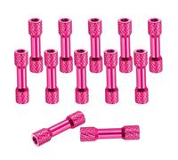 sourcing map 12 Pcs M3 x 25mm Knurled Aluminum Standoff Double-Head Spacer Column for FPV Drone RC Airplane Racing Car Simracing, Rose Red