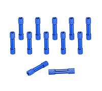 sourcing map 12 Pcs M3 x 28mm Knurled Aluminum Standoff Double-Head Spacer Column for FPV Drone RC Airplane Racing Car Simracing, Dark Blue