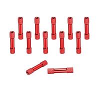 sourcing map 12 Pcs M3 x 28mm Knurled Aluminum Standoff Double-Head Spacer Column for FPV Drone RC Airplane Racing Car Simracing, Red