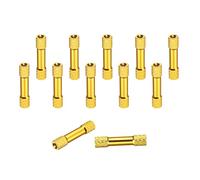 sourcing map 12 Pcs M3 x 28mm Knurled Aluminum Standoff Double-Head Spacer Column for FPV Drone RC Airplane Racing Car Simracing, Golden