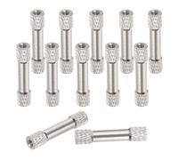 sourcing map 12 Pcs M3 x 30mm Knurled Aluminum Standoff Double-Head Spacer Column for FPV Drone RC Airplane Racing Car Simracing, Gray