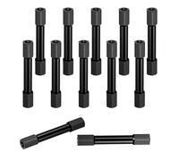 sourcing map 12 Pcs M3 x 40mm Knurled Aluminum Standoff Double-Head Spacer Column for FPV Drone RC Airplane Racing Car Simracing, Black