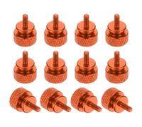 sourcing map 12 Pcs M3 x 7mm Knurled Thumb Screw Computer Case Threaded Hand Tighten Screws Aluminum Alloy for PC Case, Orange