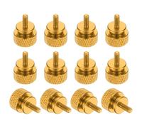 sourcing map 12 Pcs M3 x 7mm Knurled Thumb Screw Computer Case Threaded Hand Tighten Screws Aluminum Alloy for PC Case, Gold