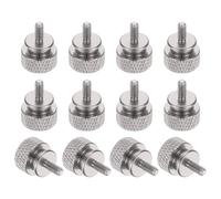 sourcing map 12 Pcs M3 x 7mm Knurled Thumb Screw Computer Case Threaded Hand Tighten Screws Aluminum Alloy for PC Case, Gray