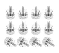 sourcing map 12 Pcs M3 x 7mm Knurled Thumb Screw Computer Case Threaded Hand Tighten Screws Aluminum Alloy for PC Case, Silver