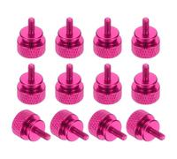 sourcing map 12 Pcs M3 x 7mm Knurled Thumb Screw Computer Case Threaded Hand Tighten Screws Aluminum Alloy for PC Case, Rose Red