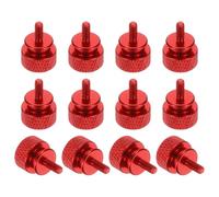 sourcing map 12 Pcs M3x7mm Knurled Thumb Screw Computer Case Threaded Hand Tighten Screws Aluminum Alloy for PC Case, Red