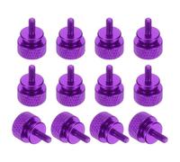 sourcing map 12 Pcs M3x7mm Knurled Thumb Screw Computer Case Threaded Hand Tighten Screws Aluminum Alloy for PC Case, Purple